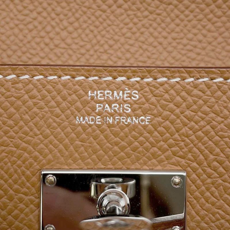 エルメス 長財布 ケリーウォレット ロング ゴールド/シルバー金具 エプソン B刻印 HERMES 財布