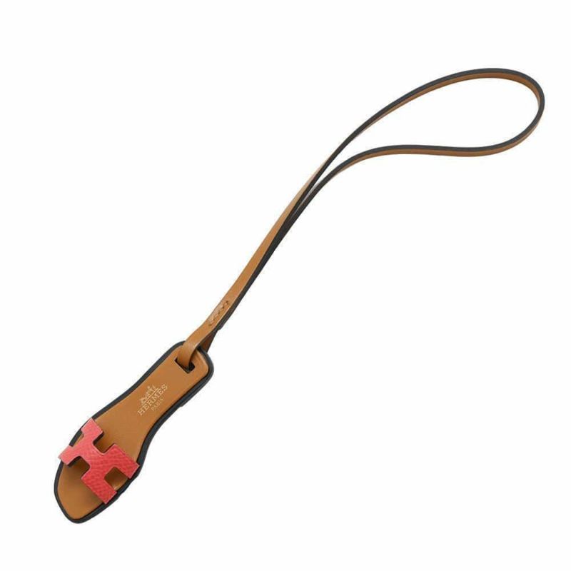 エルメス バッグチャーム オラン・ナノ ルージュクー/ナチュラルサブレ/ブラック エプソン/ヴォーバトラー/ヴァッシュハンター