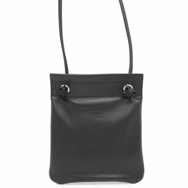 エルメス ショルダーバッグ サック アリーヌ ミニ ブラック/シルバー金具 スイフト C刻印 HERMES 黒