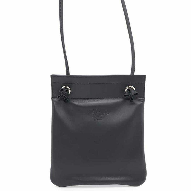 エルメス ショルダーバッグ サック アリーヌ ミニ ブラック/シルバー金具 スイフト C刻印 HERMES 黒
