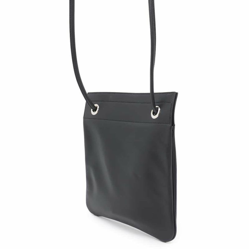 エルメス ショルダーバッグ サック アリーヌ ミニ ブラック/シルバー金具 スイフト C刻印 HERMES 黒