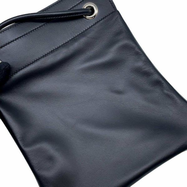 エルメス ショルダーバッグ サック アリーヌ ミニ ブラック/シルバー金具 スイフト C刻印 HERMES 黒