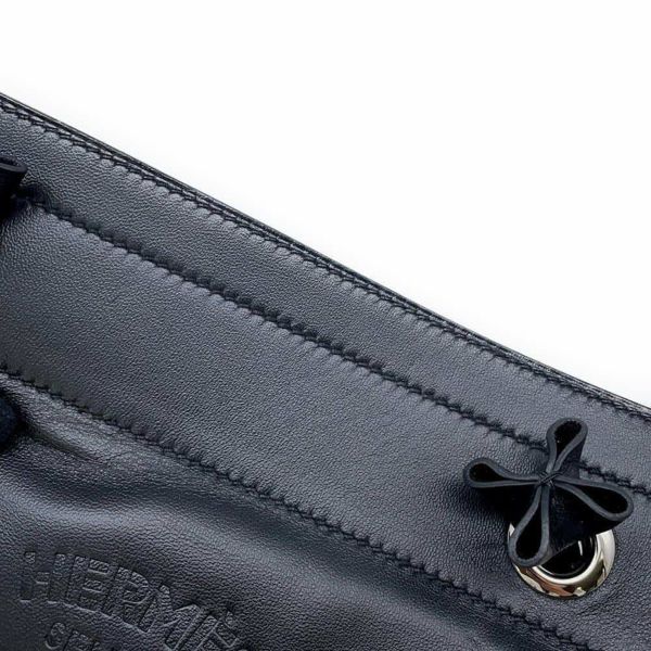 エルメス ショルダーバッグ サック アリーヌ ミニ ブラック/シルバー金具 スイフト C刻印 HERMES 黒