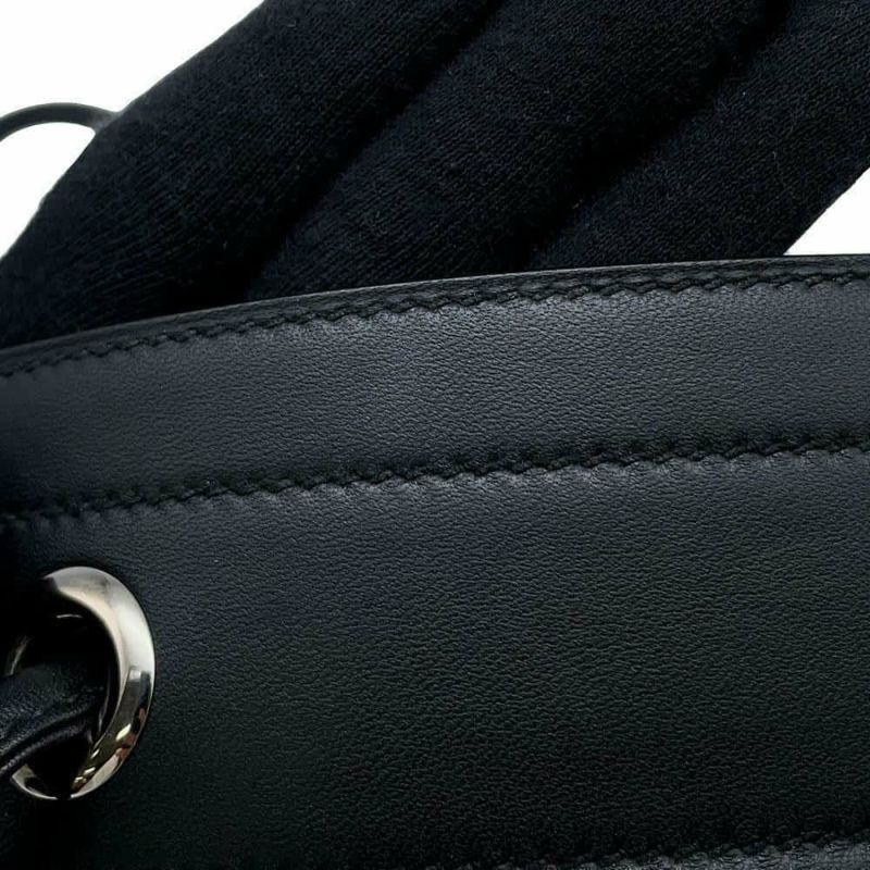 エルメス ショルダーバッグ サック アリーヌ ミニ ブラック/シルバー金具 スイフト C刻印 HERMES 黒