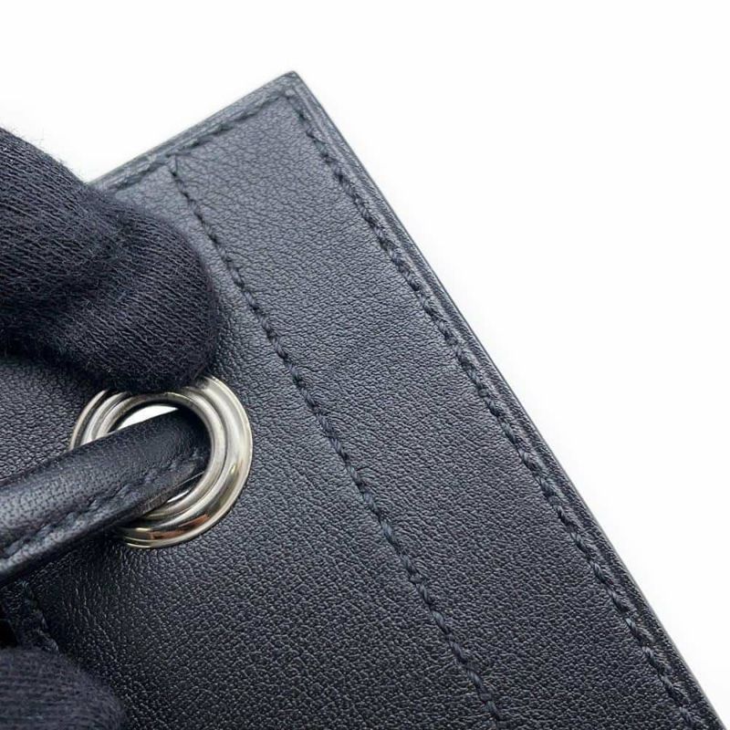 エルメス ショルダーバッグ サック アリーヌ ミニ ブラック/シルバー金具 スイフト C刻印 HERMES 黒