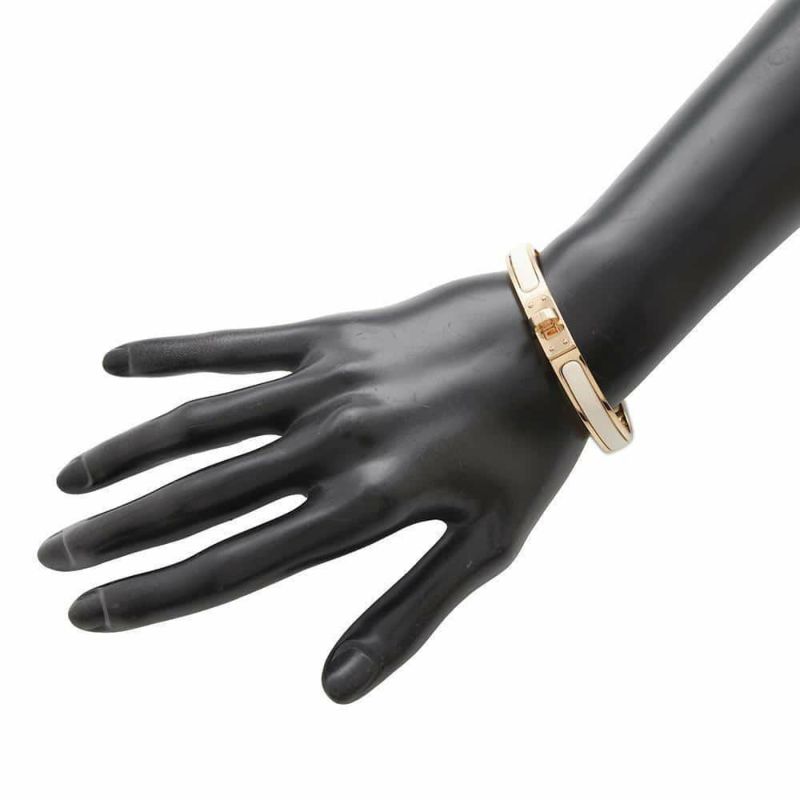 エルメス ブレスレット ミニクリック ケリー GM エナメル クレーム/ピンクゴールド金具 HERMES