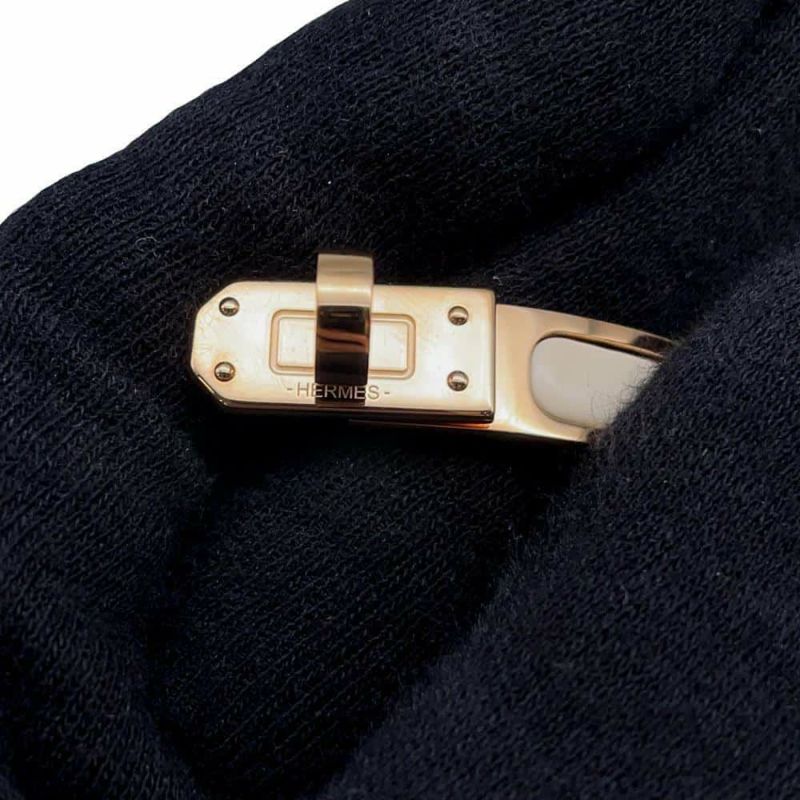 エルメス ブレスレット ミニクリック ケリー GM エナメル クレーム/ピンクゴールド金具 HERMES