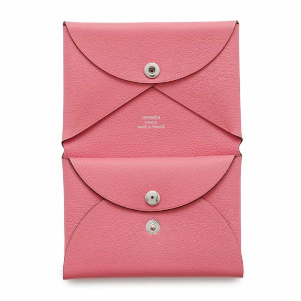 エルメス コインケース カルヴィ デュオ ローズアザレ/シルバー金具 エバーカラー W刻印