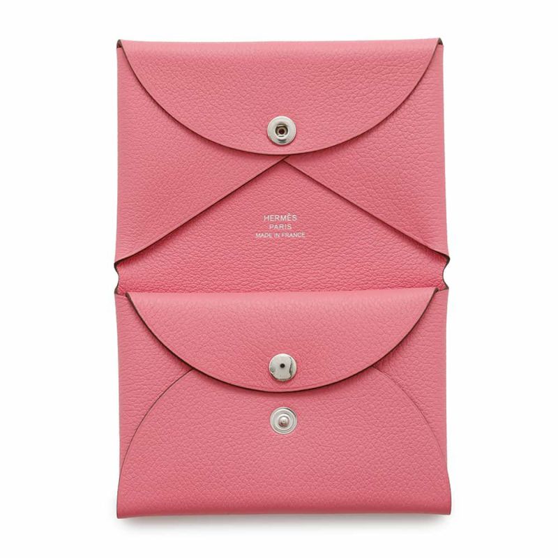 エルメス コインケース カルヴィ デュオ ローズアザレ/シルバー金具 エバーカラー W刻印
