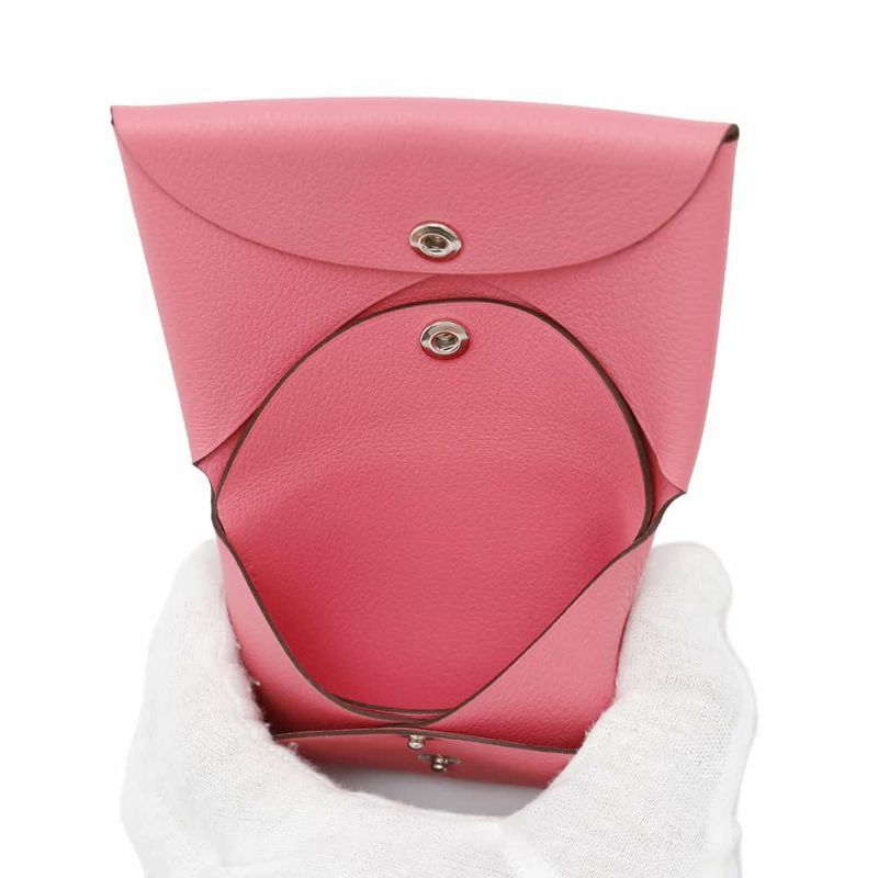 エルメス コインケース カルヴィ デュオ ローズアザレ/シルバー金具 エバーカラー W刻印