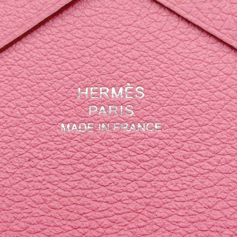 エルメス コインケース カルヴィ デュオ ローズアザレ/シルバー金具 エバーカラー W刻印