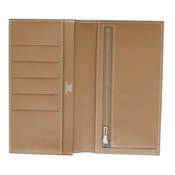 エルメス 二つ折り長財布 シチズンツイル ロング コンビネ ゴールド/シルバー金具 エプソン W刻印