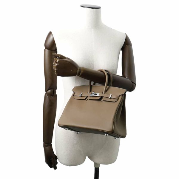 エルメス バーキン25 ヴェルソ アルザン/ベージュマルファ/シルバー金具 スイフト W刻印 HERMES Birkin ハンドバッグ