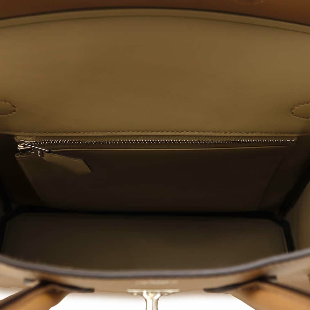 エルメス バーキン25 ヴェルソ アルザン/ベージュマルファ/シルバー金具 スイフト W刻印 HERMES Birkin ハンドバッグ