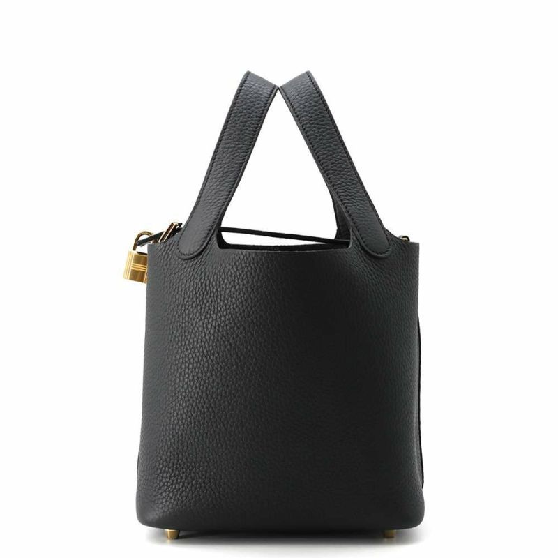 エルメス ハンドバッグ ピコタンロックPM ブラック/ゴールド金具 トリヨンクレマンス W刻印 黒