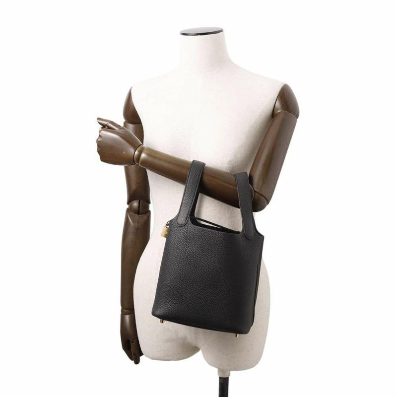 エルメス ハンドバッグ ピコタンロックPM ブラック/ゴールド金具 トリヨンクレマンス W刻印 黒