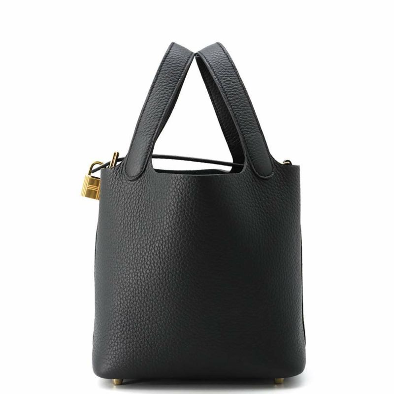 エルメス ハンドバッグ ピコタンロックPM ブラック/ゴールド金具 トリヨンクレマンス W刻印 黒
