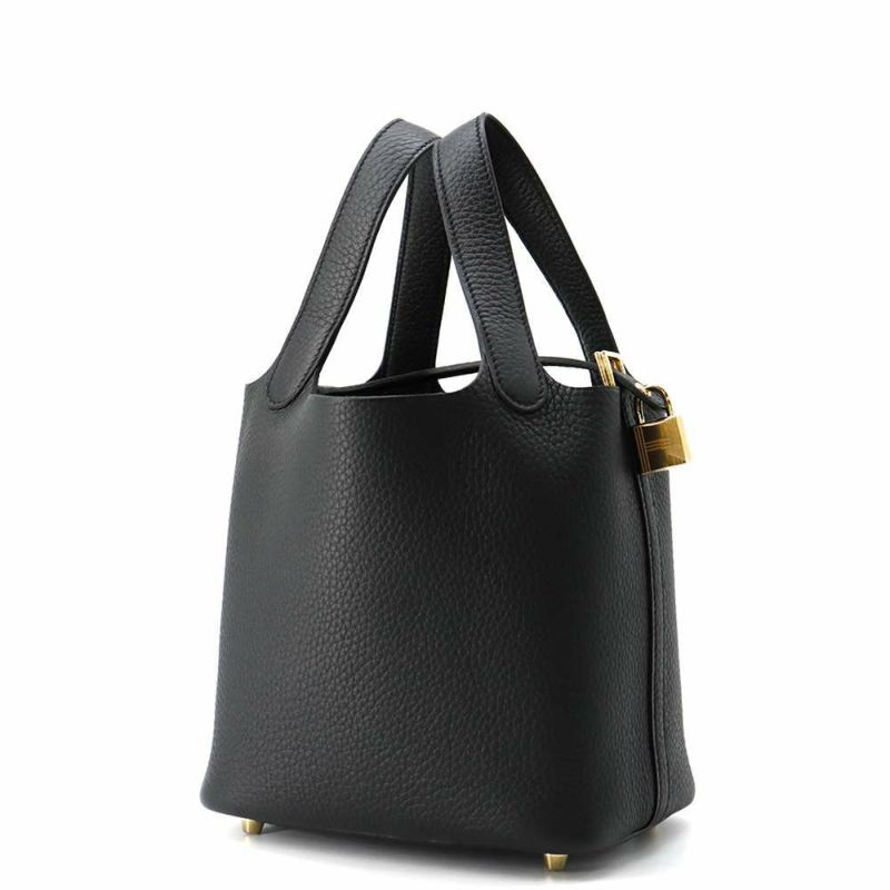 エルメス ハンドバッグ ピコタンロックPM ブラック/ゴールド金具 トリヨンクレマンス W刻印 黒