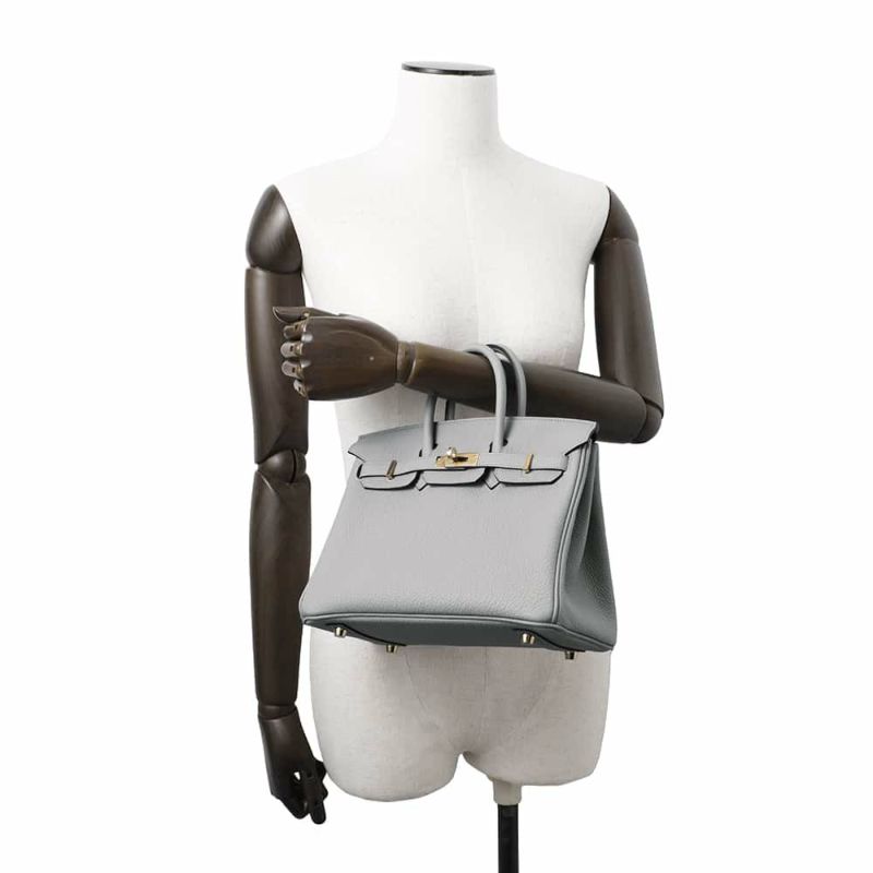 エルメス バーキン25 ブルーグラシエ/ゴールド金具 トゴ W刻印 HERMES Birkin ハンドバッグ