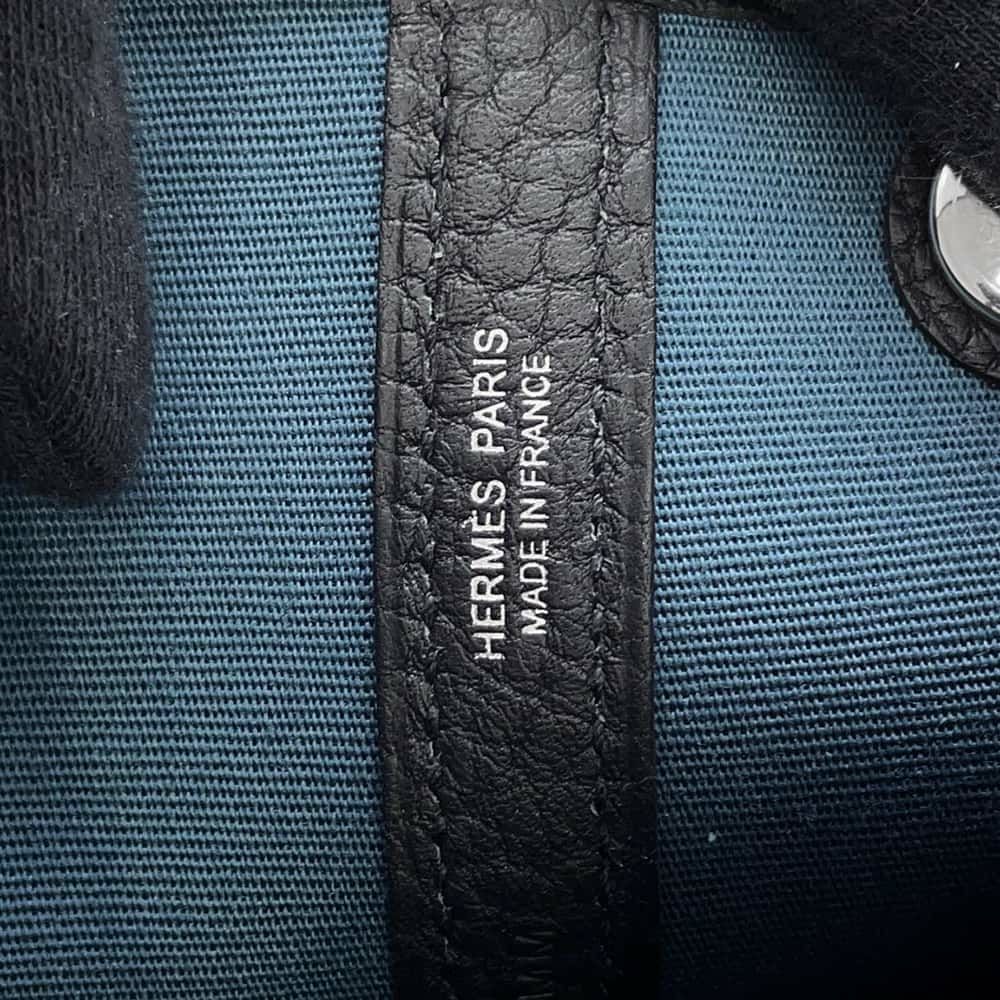 エルメス トートバッグ ガーデンパーティTPM ブルートンペット/ブラック/シルバー金具 トワルアッシュ/ネゴンダ W刻印