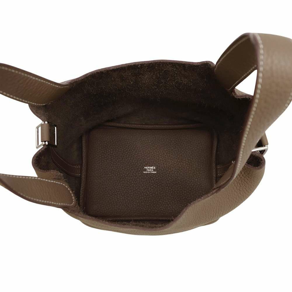 エルメス ハンドバッグ ピコタンロックPM エトゥープ/シルバー金具 トリヨンクレマンス Z刻印