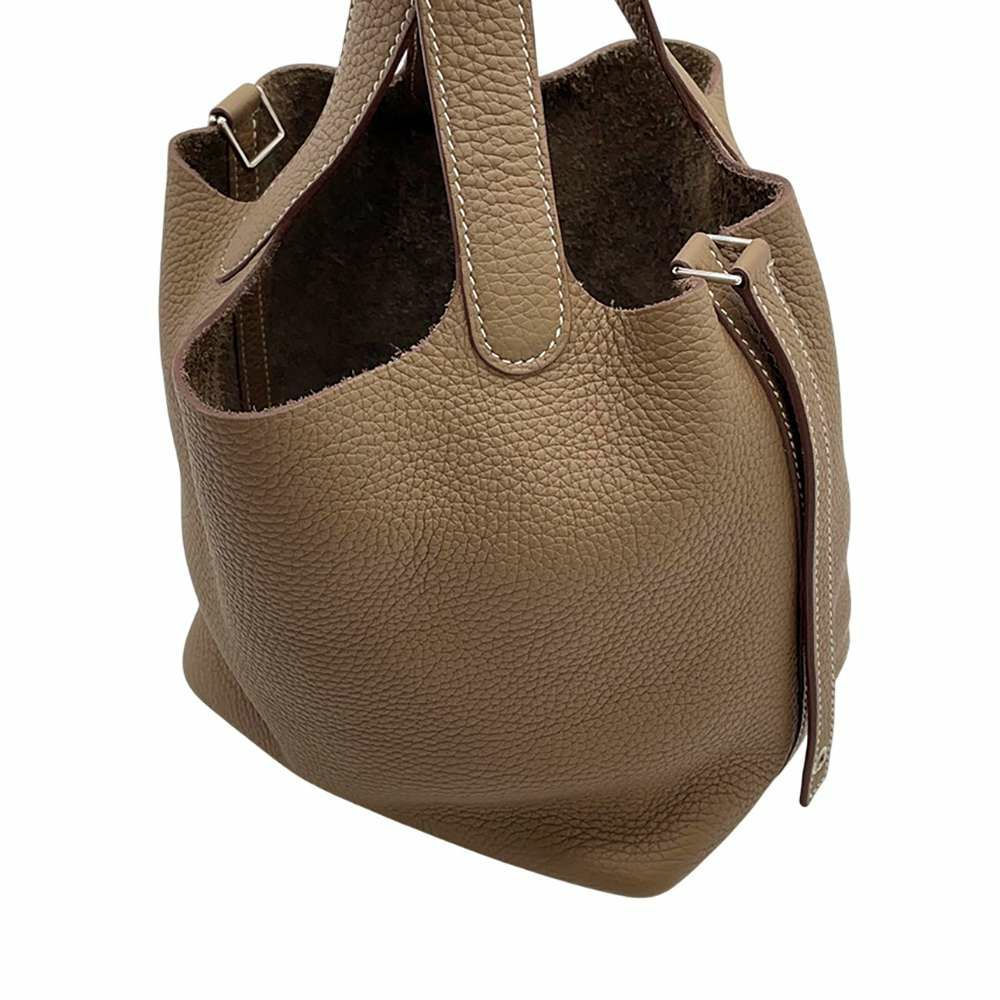 エルメス ハンドバッグ ピコタンロックPM エトゥープ/シルバー金具 トリヨンクレマンス Z刻印