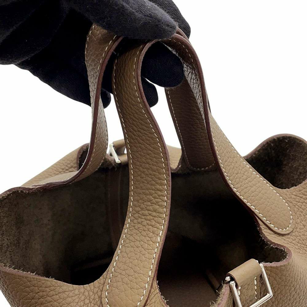 エルメス ハンドバッグ ピコタンロックPM エトゥープ/シルバー金具 トリヨンクレマンス Z刻印