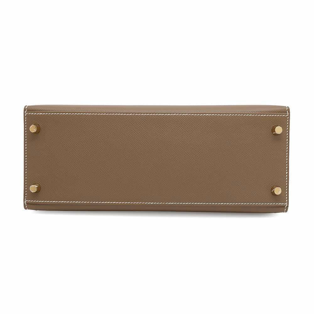 エルメス ハンドバッグ ケリー28 外縫い エトゥープ/ゴールド金具 エプソン Y刻印 2wayショルダー