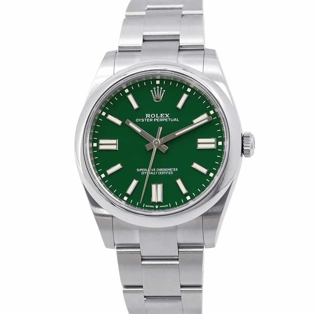 ロレックス オイスターパーペチュアル41 ランダムシリアル ルーレット 124300 ROLEX 腕時計 グリーン文字盤