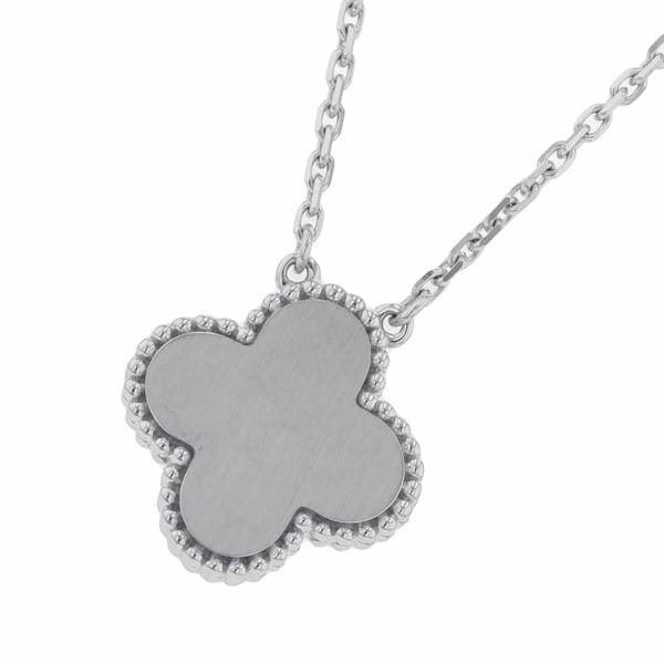 ヴァンクリーフ&アーペル ネックレス ヴィンテージ アルハンブラ ギヨシェ ダイヤ 1P K18WG VCARP6L800 2020年ホリデー限定