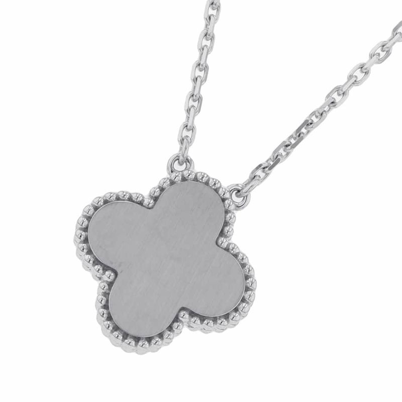 ヴァンクリーフ&アーペル ネックレス ヴィンテージ アルハンブラ ギヨシェ ダイヤ 1P K18WG VCARP6L800 2020年ホリデー限定