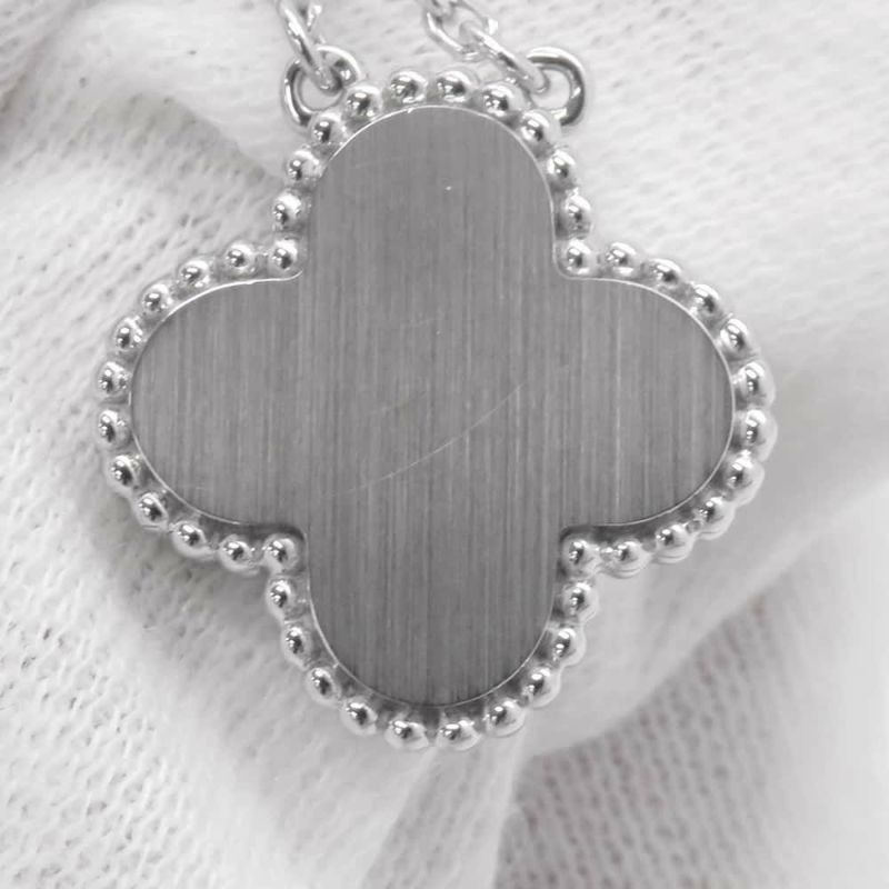 ヴァンクリーフ&アーペル ネックレス ヴィンテージ アルハンブラ ギヨシェ ダイヤ 1P K18WG VCARP6L800 2020年ホリデー限定