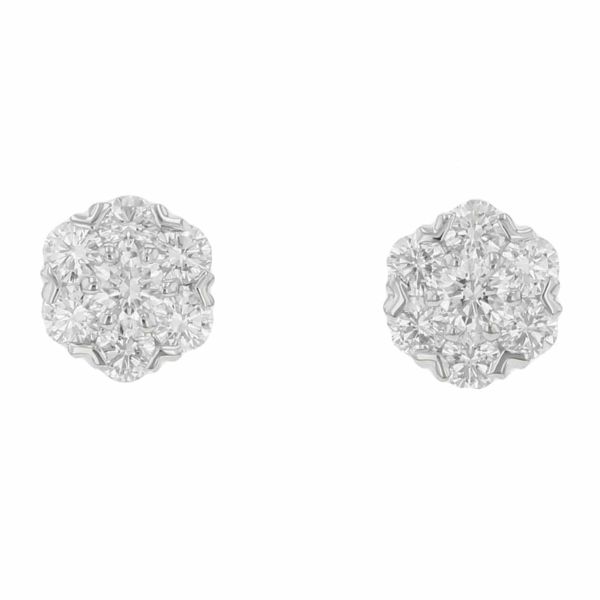 ヴァンクリーフ&アーペル ピアス フルーレット ピアス スモール ダイヤモンド 1.10ct K18WGホワイトゴールド ジュエリー