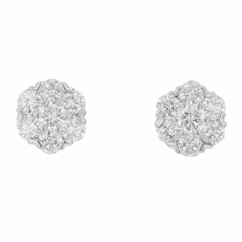ヴァンクリーフ&アーペル ピアス フルーレット ピアス スモール ダイヤモンド 1.10ct K18WGホワイトゴールド ジュエリー