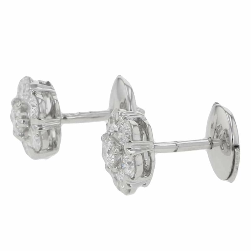 ヴァンクリーフ&アーペル ピアス フルーレット ピアス スモール ダイヤモンド 1.10ct K18WGホワイトゴールド ジュエリー