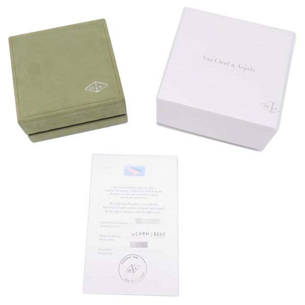 ヴァンクリーフ&アーペル ピアス マジック アルハンブラ イヤリング 3モチーフ ホワイト&グレー マザーオブパール カルセドニー K18WG