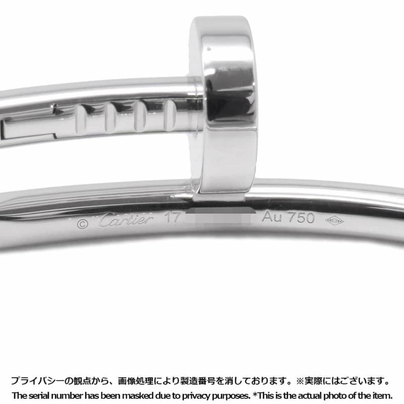 カルティエ ブレスレット ジュスト アン クル ブレスレット クラシック K18WGホワイトゴールド サイズ17 B6048317 Cartier バングル