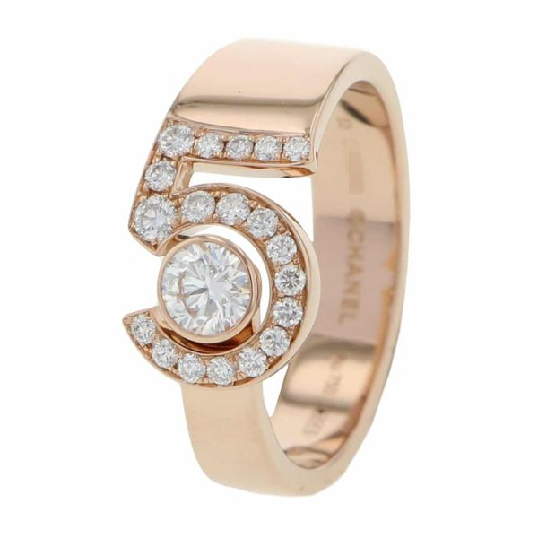 シャネル リング エターナル シャネル N°5 リング ダイヤ 中石1P 0.25ct/19P 約0.20ct K18PGピンクゴールド サイズ53 J12187 指輪