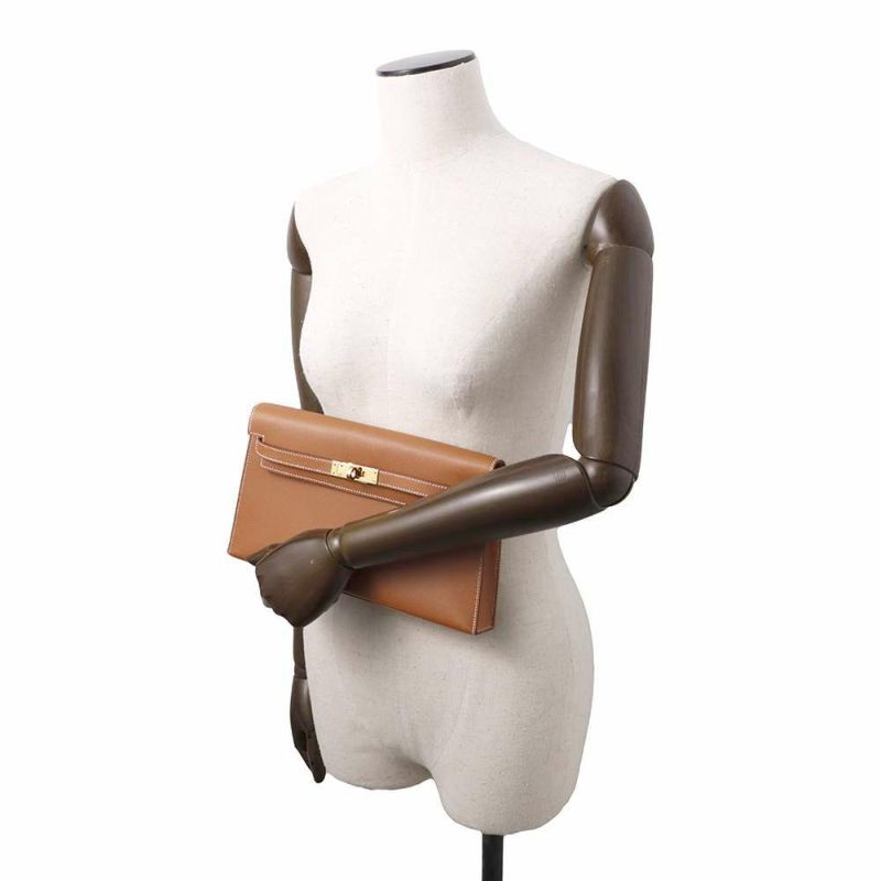 エルメス クラッチバッグ ケリーエラン ゴールド/ゴールド金具 ヴォーマダム B刻印 2wayショルダー