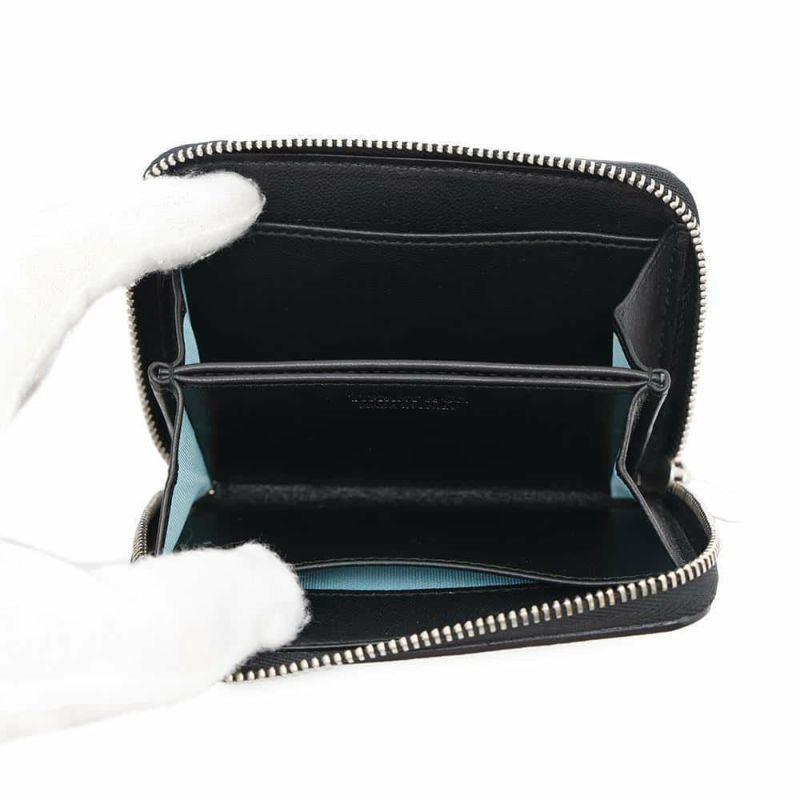 ティファニー コインケース レザー Tiffany&Co. 財布 小銭入れ ラウンドファスナー 黒