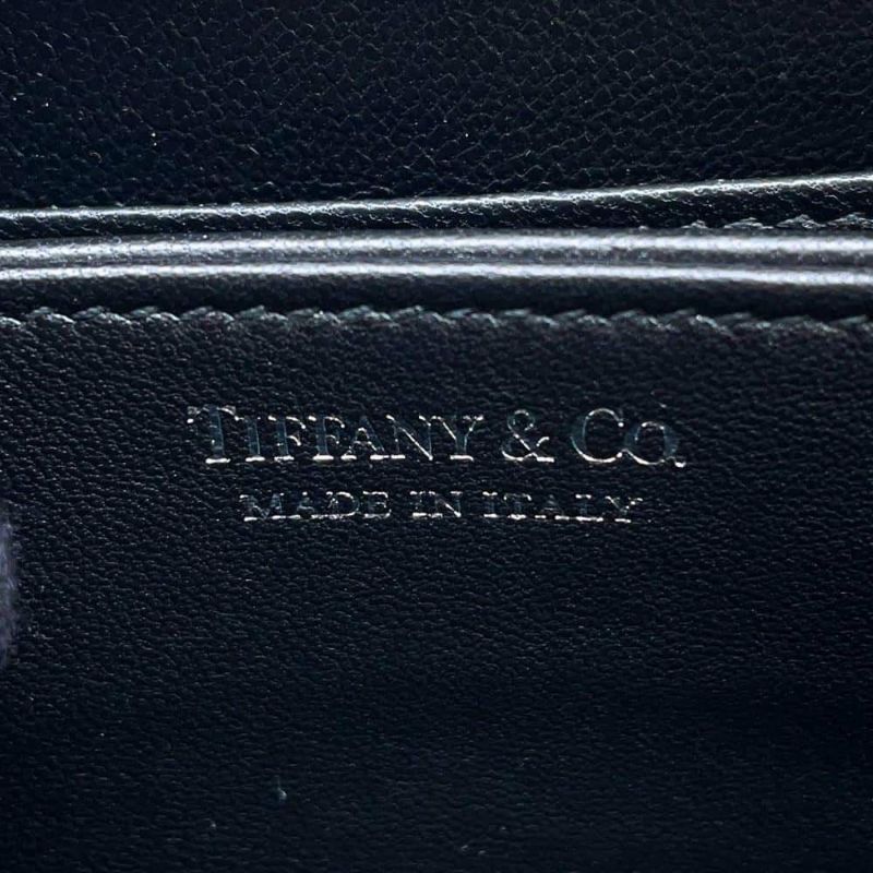 ティファニー コインケース レザー Tiffany&Co. 財布 小銭入れ ラウンドファスナー 黒
