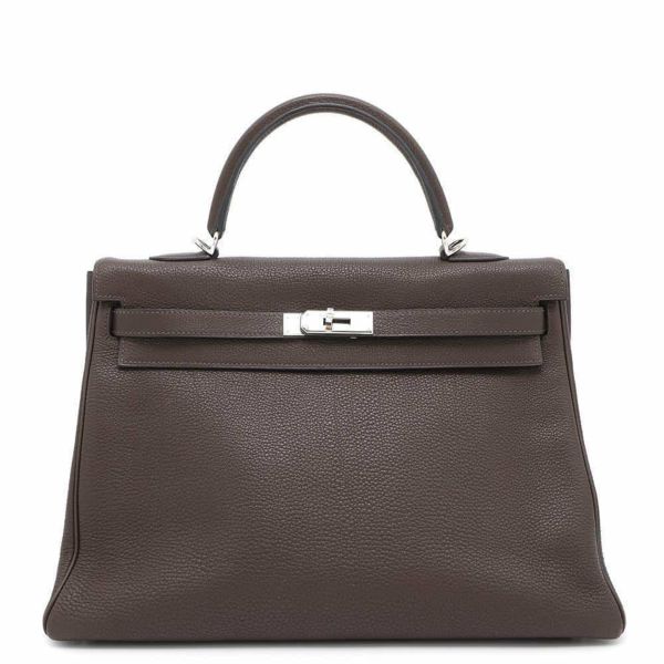 エルメス ハンドバッグ ケリー35 内縫い ショコラ/シルバー金具 トゴ □J刻印 2way