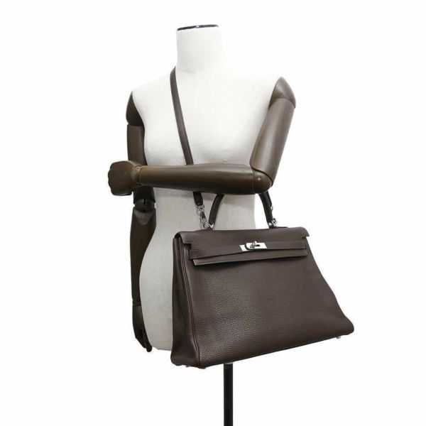 エルメス ハンドバッグ ケリー35 内縫い ショコラ/シルバー金具 トゴ □J刻印 2way