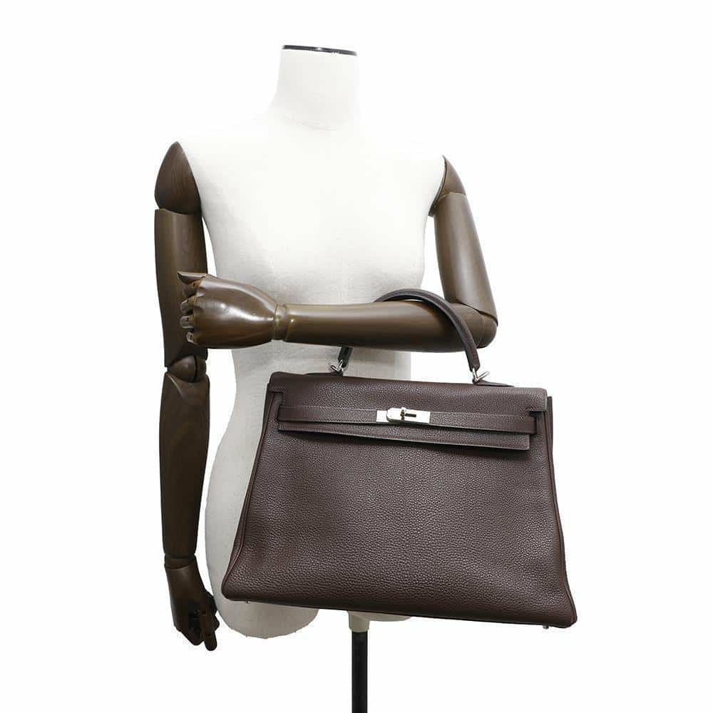 エルメス ハンドバッグ ケリー35 内縫い ショコラ/シルバー金具 トゴ □J刻印 2way