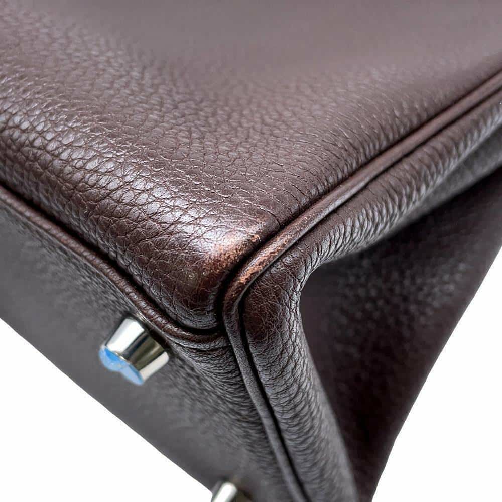 エルメス ハンドバッグ ケリー35 内縫い ショコラ/シルバー金具 トゴ □J刻印 2way