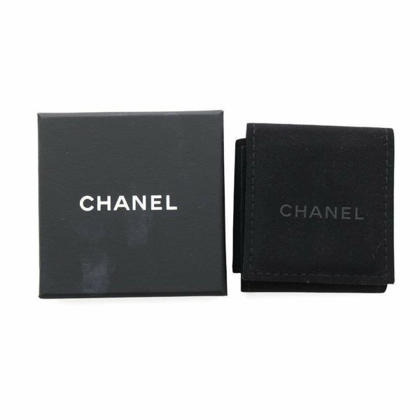 シャネル ピアス ココマーク リボン チェーン レザー I24 V AB8827 CHANEL アクセサリー 黒