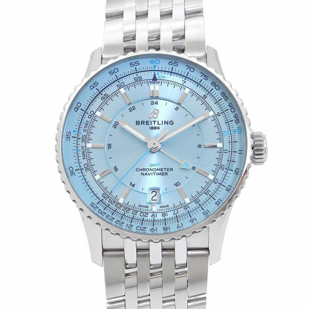 ブライトリング ナビタイマー オートマチック GMT A32310 BREITLING 腕時計 アイスブルー文字盤