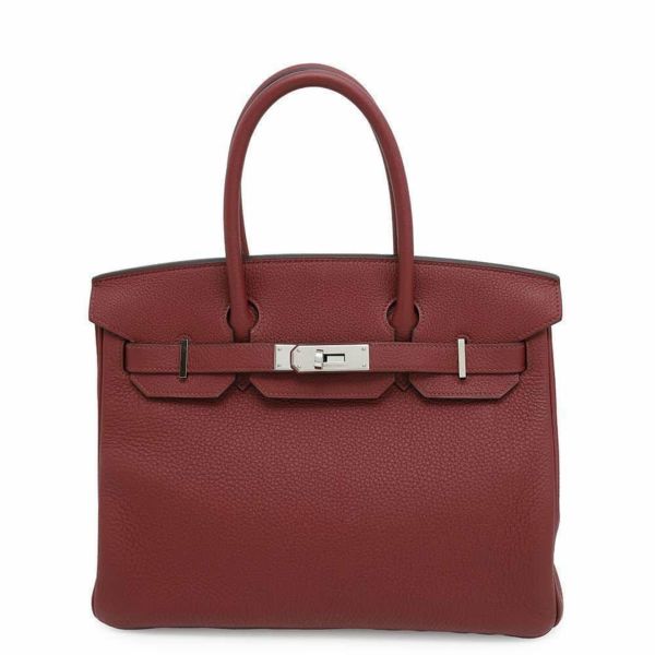 エルメス バーキン30 ルージュグレナ/シルバー金具 トゴ W刻印 HERMES Birkin ハンドバッグ