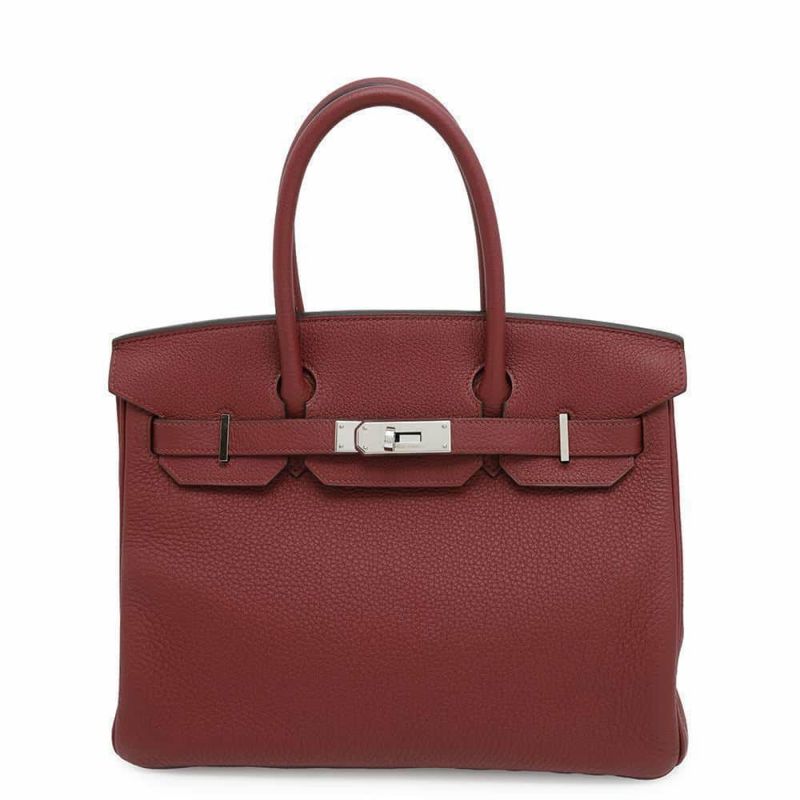 エルメス バーキン30 ルージュグレナ/シルバー金具 トゴ W刻印 HERMES Birkin ハンドバッグ
