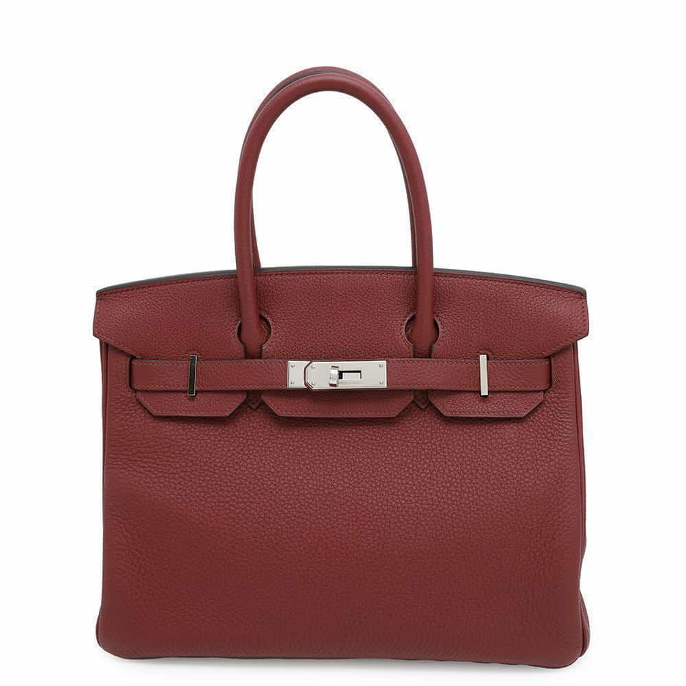 エルメス バーキン30 ルージュグレナ/シルバー金具 トゴ W刻印 HERMES Birkin ハンドバッグ